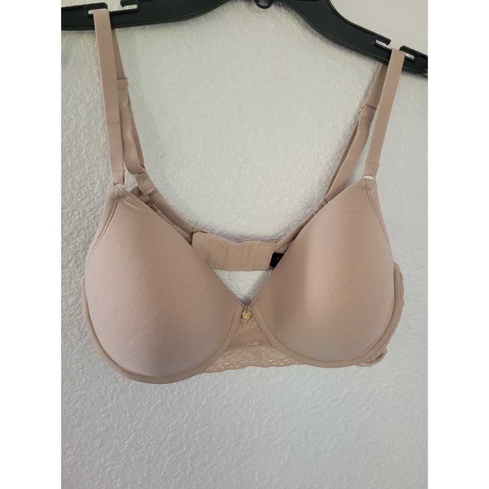 Natori Bliss Perfection Contour Underwire Bra 36C Nude Beige Lace Trim #12